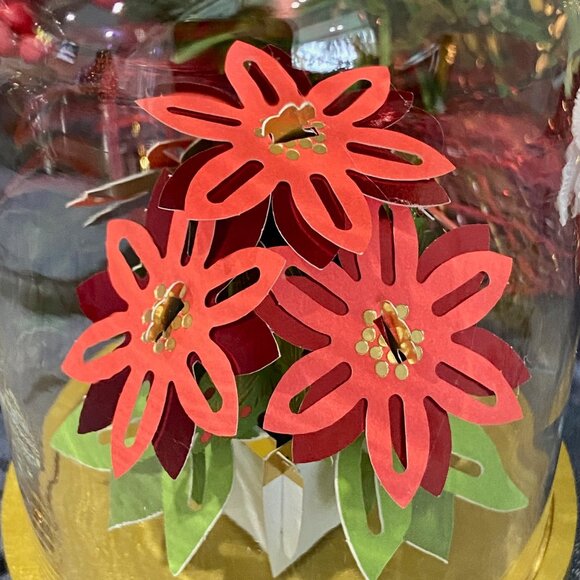 Hallmark Keepsake Ornament "POINSETTIA" Glass Cloche - Picture 3 of 13